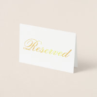 Elegant Reserved Gold Foil Table Card