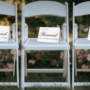 Elegant Reserved Seat Sign for Wedding Card