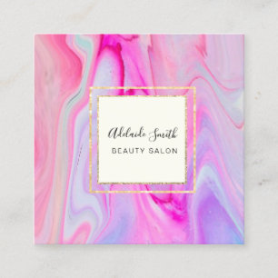 elegant resin art square business card