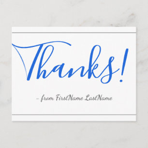 Elegant, Respectable "Thanks!" Postcard