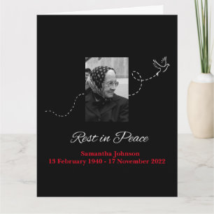 Elegant Rest in Peace Condolence Card
