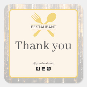 Elegant Restaurant Thank You Sticker