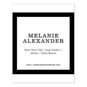 Elegant Retail Packaging Name Location Website #3 Rubber Stamp