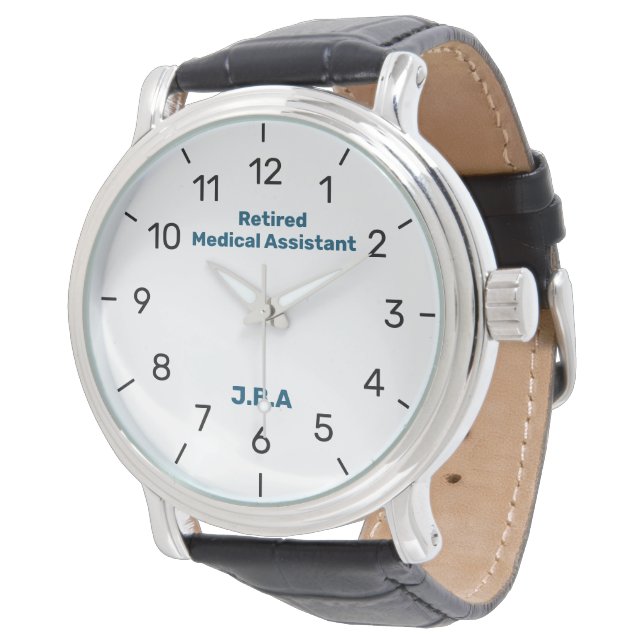 Elegant Retired Medical Assistant Watch Initials (Angled)