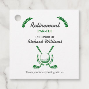 Elegant Retirement Golf Club Wreath Themed Party Favour Tags