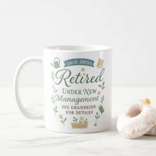 Elegant Retirement Muted Green Cream Customizable Coffee Mug