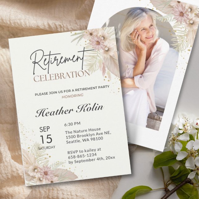 Elegant Retirement Party Card Online Printable (Creator Uploaded)