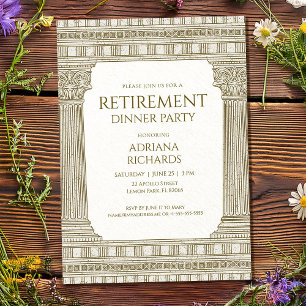 Elegant retirement Party with columns Invitation