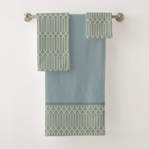Elegant Retro Art Deco Pattern Bath Towel Set