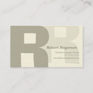 Elegant Retro Big Double Letter R Business Card