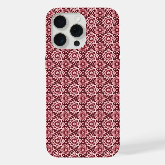 Elegant Retro Boho Floral Pattern  iPhone Case (Back)