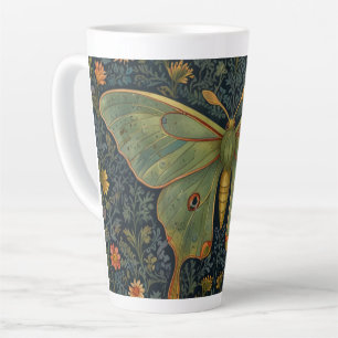 Elegant retro boho Luna moth botanical Latte Mug
