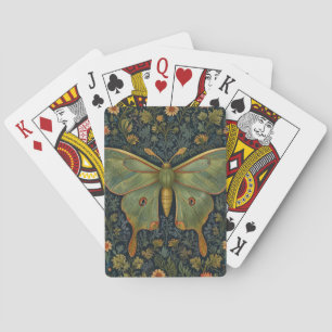 Elegant retro boho Luna moth botanical  Playing Cards