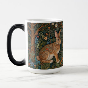 Elegant retro boho rabbit woodland floral magic mug