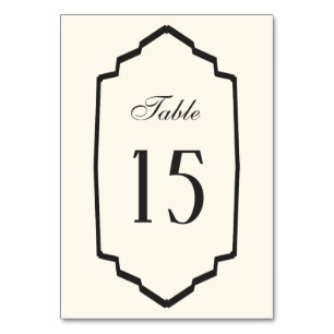Elegant Retro Chequered Black And Cream Wedding Table Number