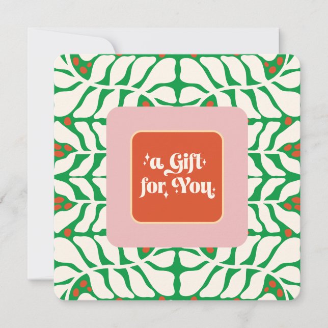 Elegant  Retro Christmas  Gift Certificate (Front)