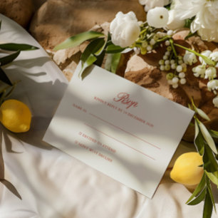Elegant Retro Classic Red & Ivory RSVP Card