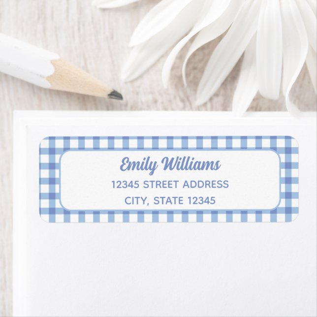 Elegant Retro Cute Baby Blue Gingham (Insitu)