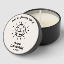 Elegant Retro Disco Ball Birthday Favour Candle