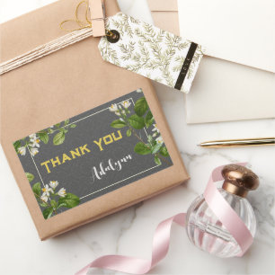 Elegant Retro Floral Custom Name Text Gift Grey Sticker