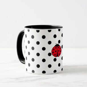 Elegant retro Ladybugs and polka dots     Mug