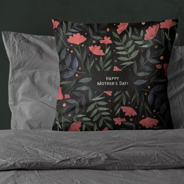 Elegant retro magical garden Mother's Day Throw Pillow (Creator Uploaded)