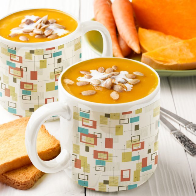 Elegant Retro Mid-Century Geometric Shapes Coffee Mug (Creator Uploaded)