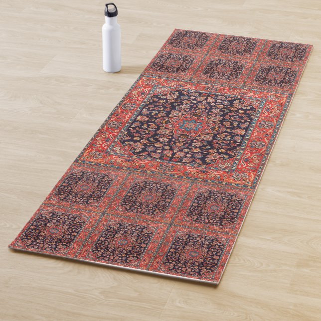 Elegant Retro Modern Vintage Persian Yoga Mat (In Situ)