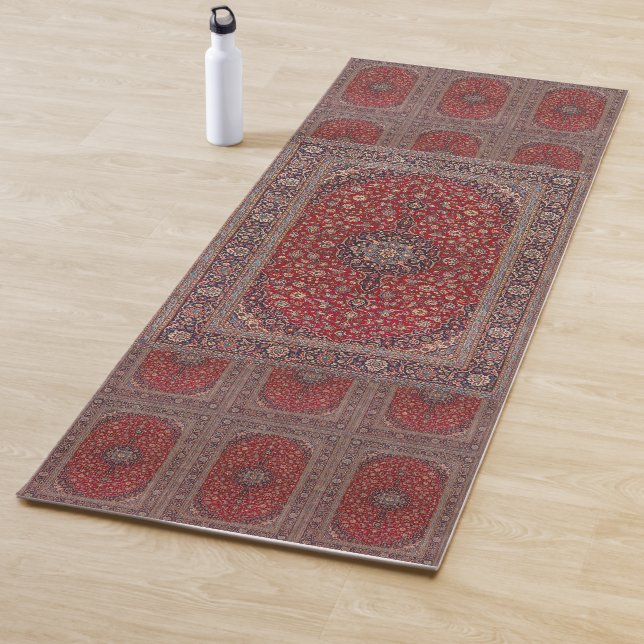 Elegant Retro Modern Vintage Persian Yoga Mat (In Situ)