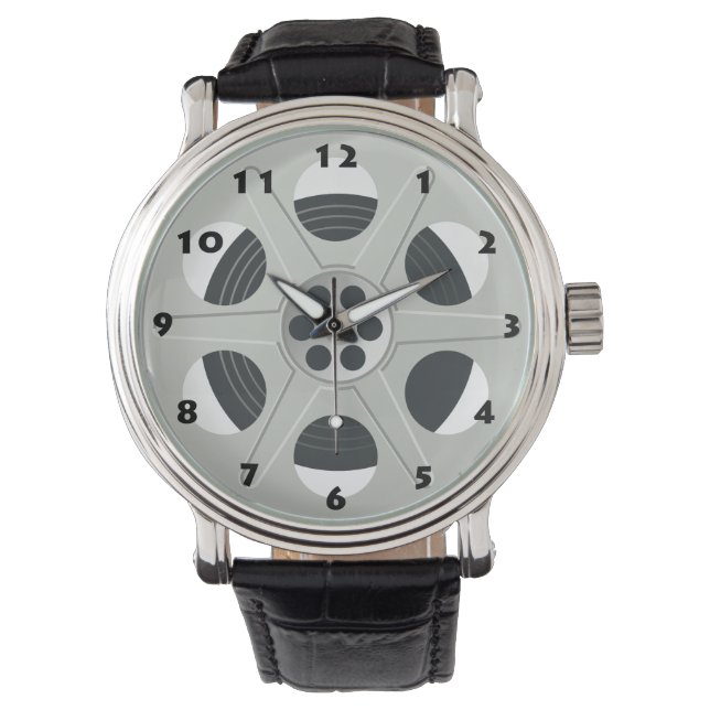 ELEGANT RETRO MOVIE REEL WITH NUMBERS WATCH (Front)