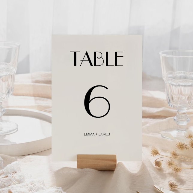 Élégant rétro off Mariage blanc Numéro de table (Elegant Retro Off White Wedding Table Number)
