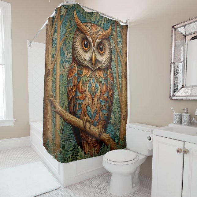 Elegant retro owl boho bohemian forest greenery  (In Situ)
