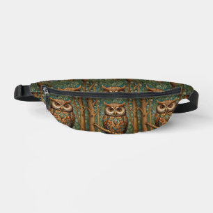 Elegant retro owl boho bohemian forest greenery  fanny pack