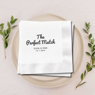 Elegant Retro Perfect Match Custom Cocktail Hour Napkin