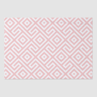 Elegant Retro Pink Abstract Geometric Pattern  Tissue Paper