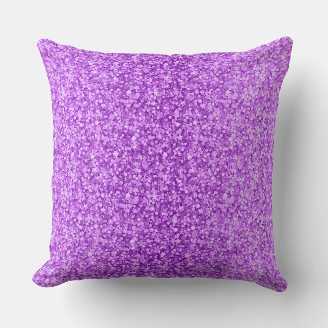 Elegant Retro Purple Glitter And Sparkles Throw Pillow (Front)