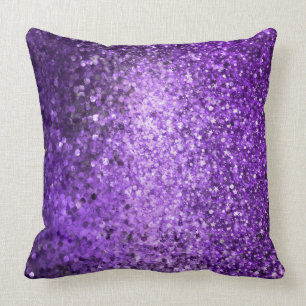 Elegant Retro Purple Glitter Pattern Throw Pillow