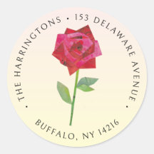 Elegant Retro Rose Hand-Illustrated Return Address