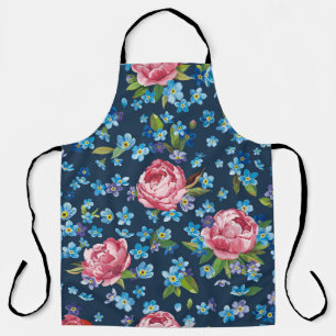 Elegant retro seamless pattern with pink peonies f apron