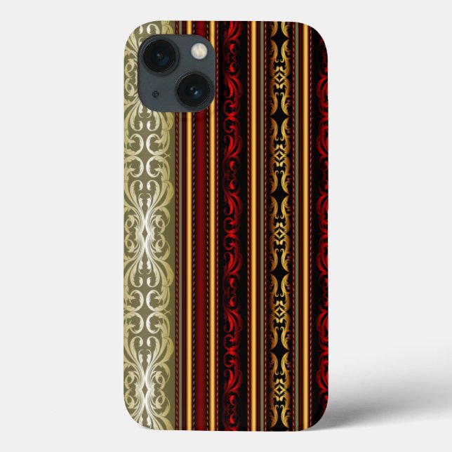 Elegant Retro Stripe Lace Case-Mate iPhone Case (Back)