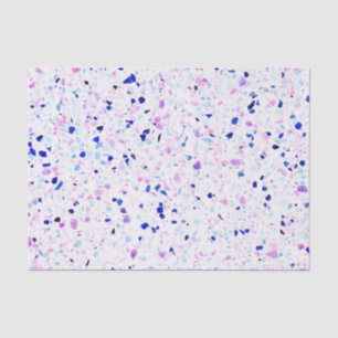 Elegant Retro Terrazzo Purple Blue White Pattern Tissue Paper