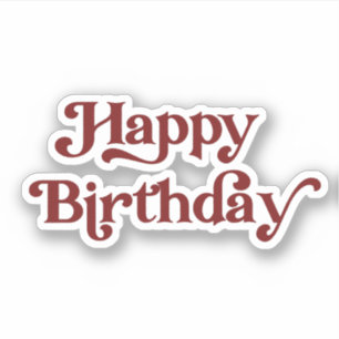 Elegant Retro Typography Happy Birthday