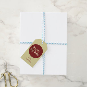 Elegant Retro Typography Royal Happy Birthday Gift Tags