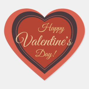 Elegant retro Valentine's Day red holiday CC0979 Heart Sticker