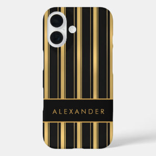Elegant Retro Vertical Stripes  iPhone 16 Case