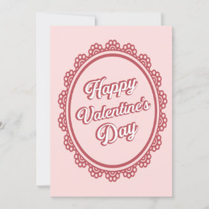 Elegant Retro Vibrant Pink Valentine's Day Card