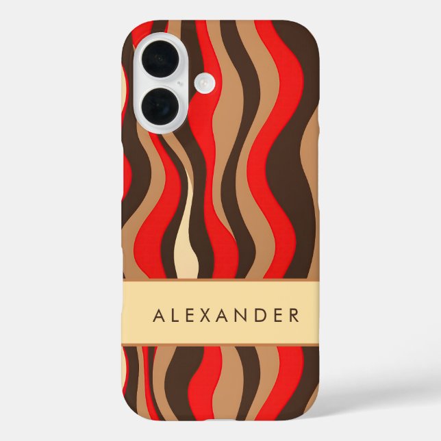Elegant Retro Wavy Vertical Stripes  Case-Mate iPhone Case (Back)
