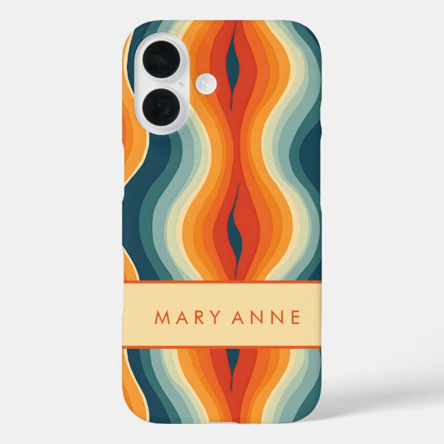 Elegant Retro Wavy Vertical Stripes  Case-Mate iPhone Case (Back)