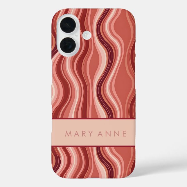 Elegant Retro Wavy Vertical Stripes  Case-Mate iPhone Case (Back)