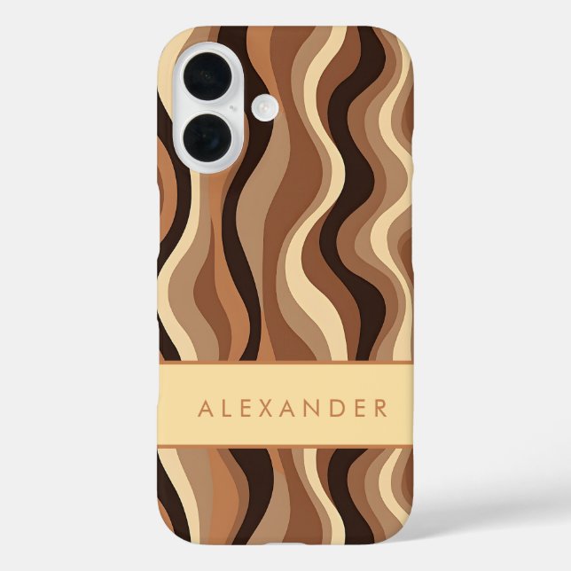 Elegant Retro Wavy Vertical Stripes  Case-Mate iPhone Case (Back)